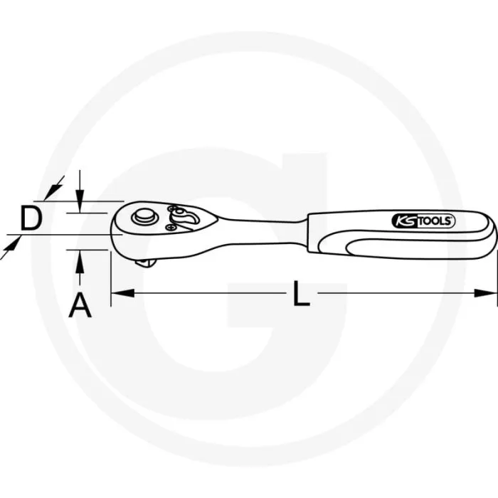 KS TOOLS KS TOOLS 1/2 "OMSCHAKELBARE RATEL  72 TANDEN, ERGONOMISCHE HANDGREEP, CHROOM VANADIUM
