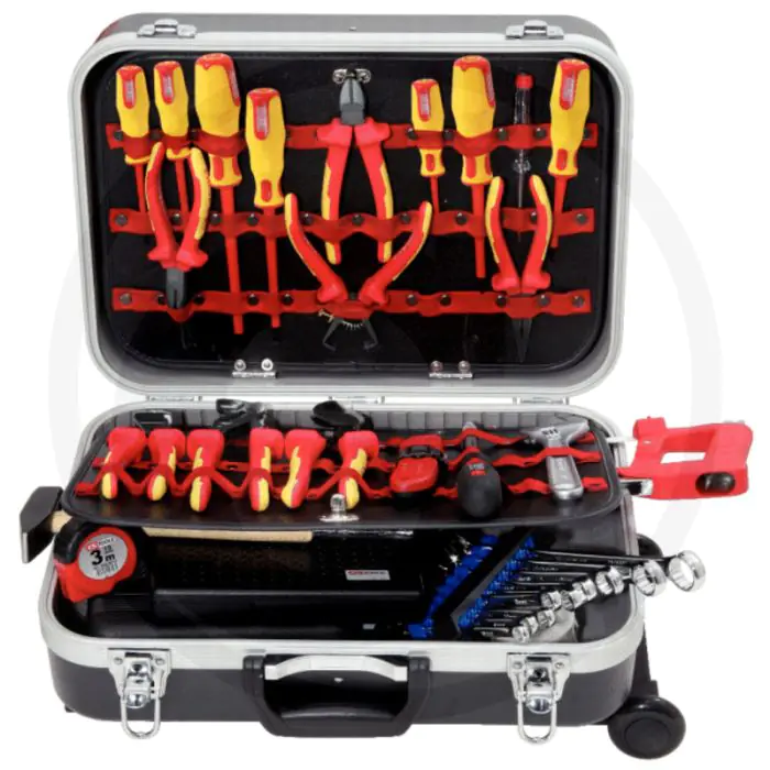 KS TOOLS PREMIUM MAX ELEKTRIKERWERKZEUGKOFFER, 195DELIG MET WIELTJES
