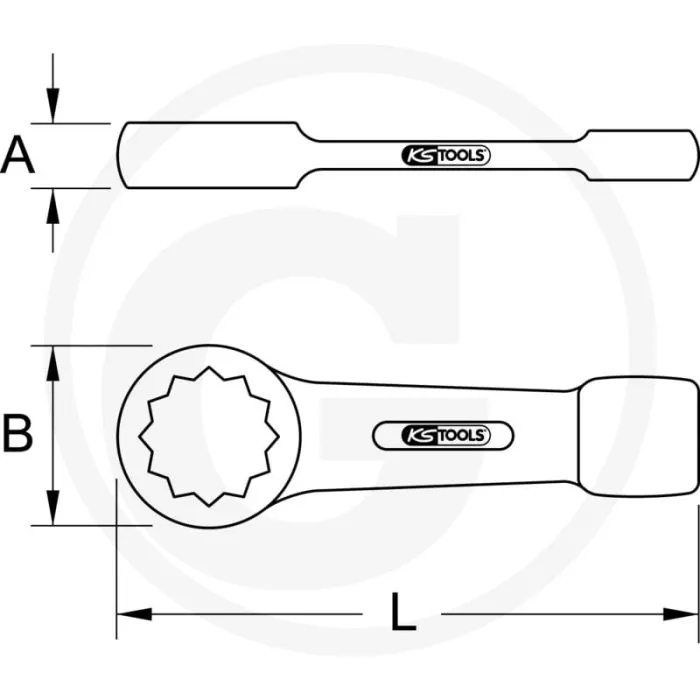 KS TOOLS SLAGRINGSLEUTEL, 2.5/8" VOOR ZWARE MONTAGES