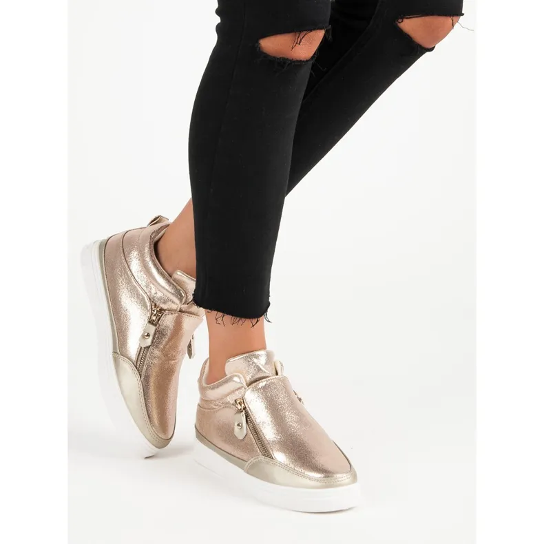Lgm Gouden sneakers met rits