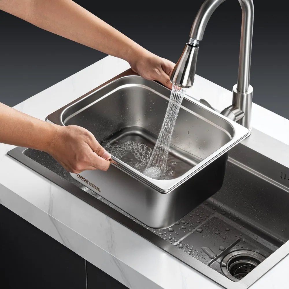 VEVOR 6 x hotelpannen gastronormbakken RVS 1/2 maat 325x266x148mm