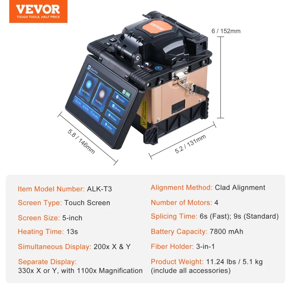 VEVOR GLASVEZELLASAPPARAAT VEZELFUSIELASAPPARAAT FUSIONLASAPPARAAT MET 4 MOTOREN