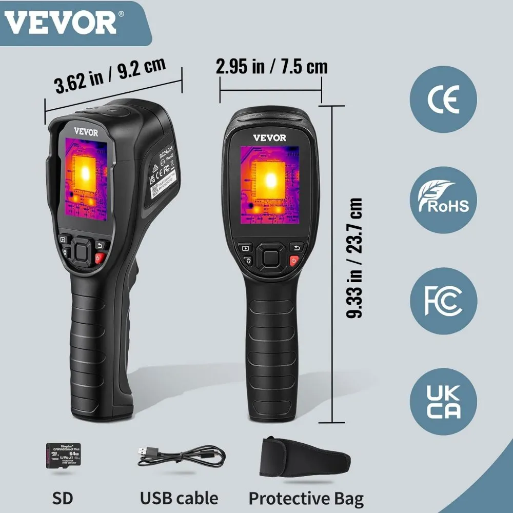 VEVOR HANDHELD WARMTEBEELDCAMERA INFRAROODCAMERA CAMERA IR THERMOMETER 20550℃