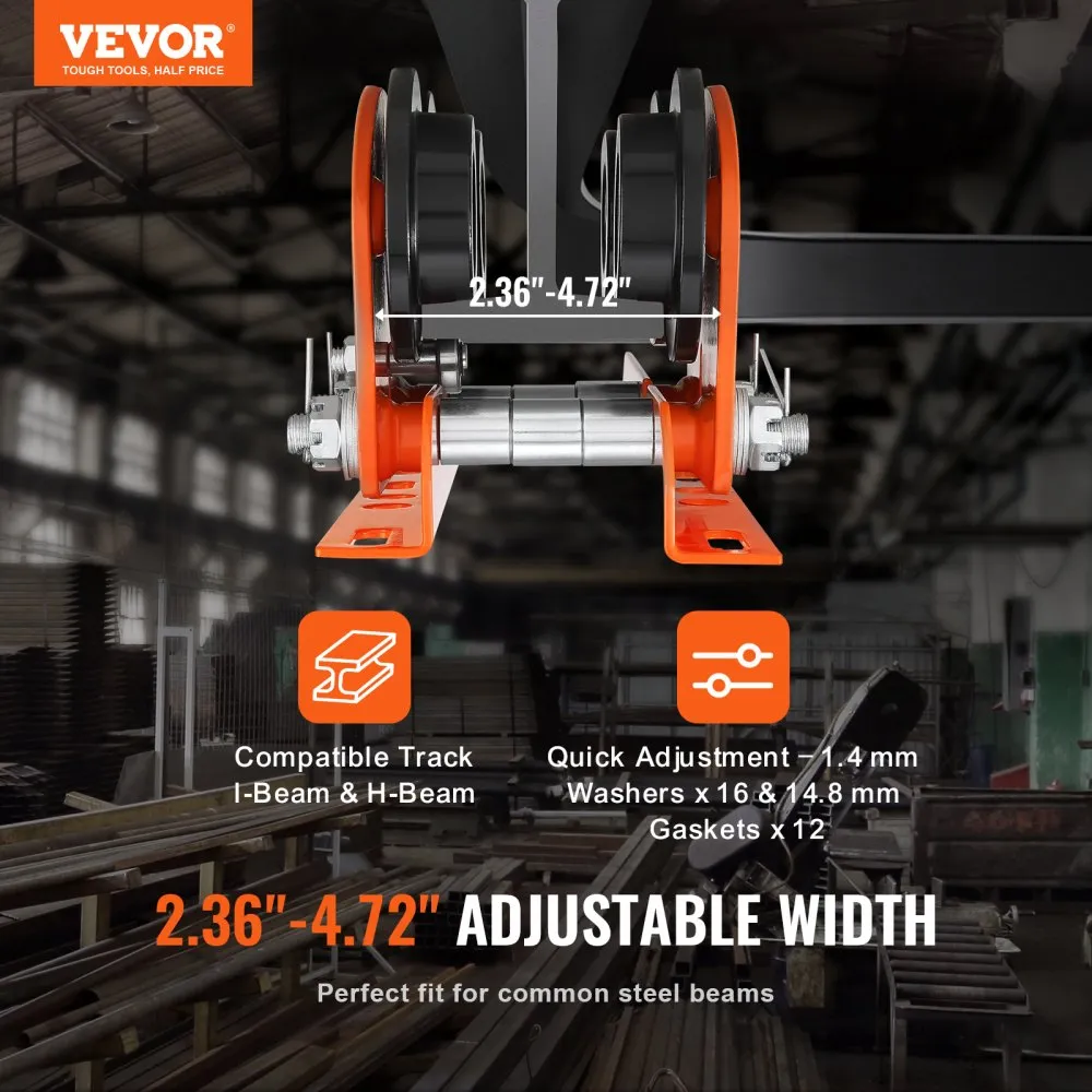 VEVOR handmatige elektrische takelwagen 1100 lbs/0,5T 2.36
