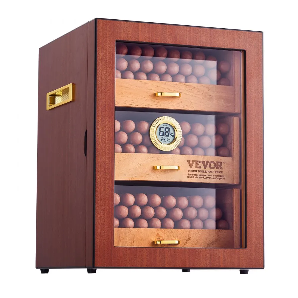 VEVOR HUMIDOR CABINET CABINETT 100150 SIGAREN SIGARENKIST HYGROMETER