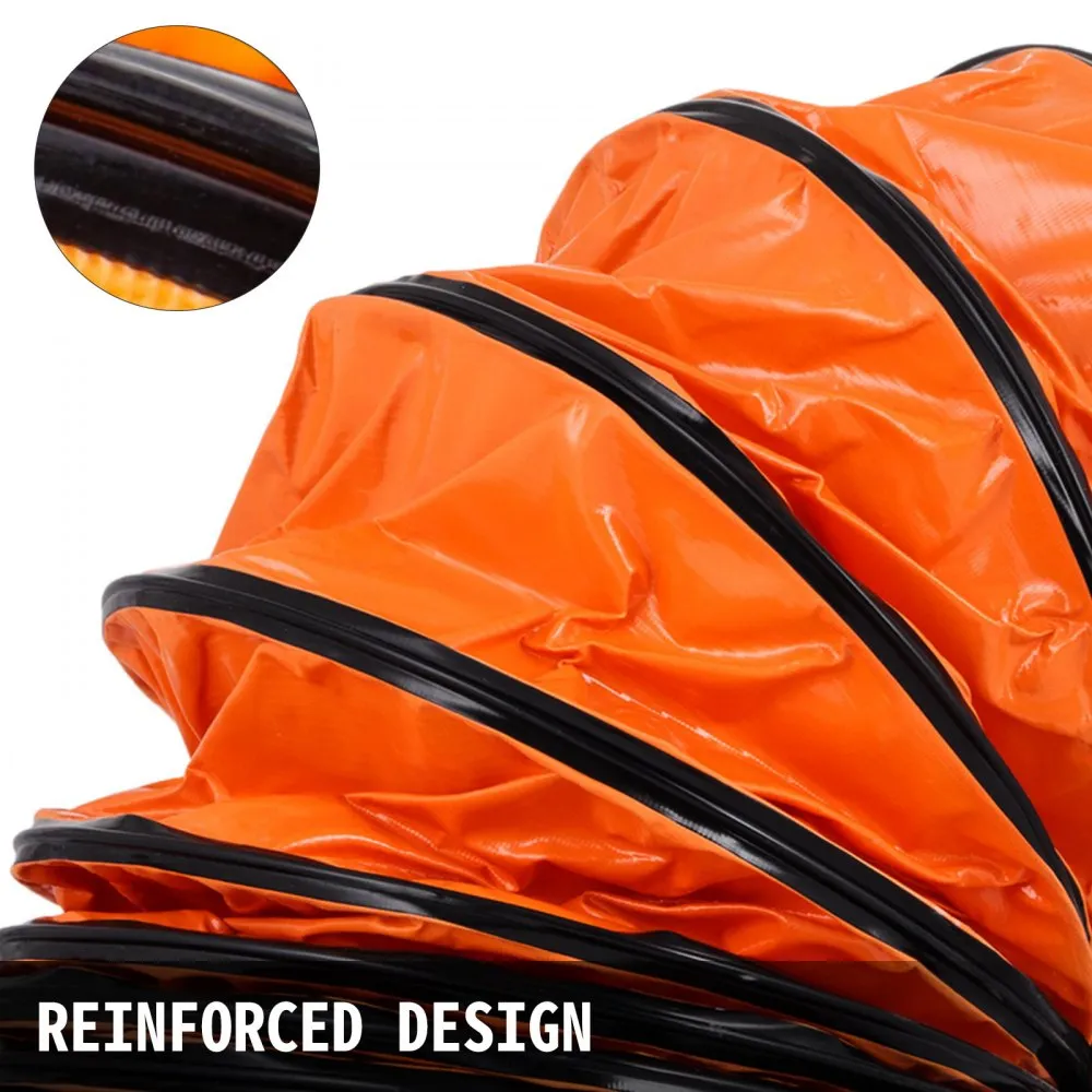 VEVOR Pvc flexibele kanalen 32FT/9,8m fit ventilator 12 Inch Draagbaar Snel Oranje