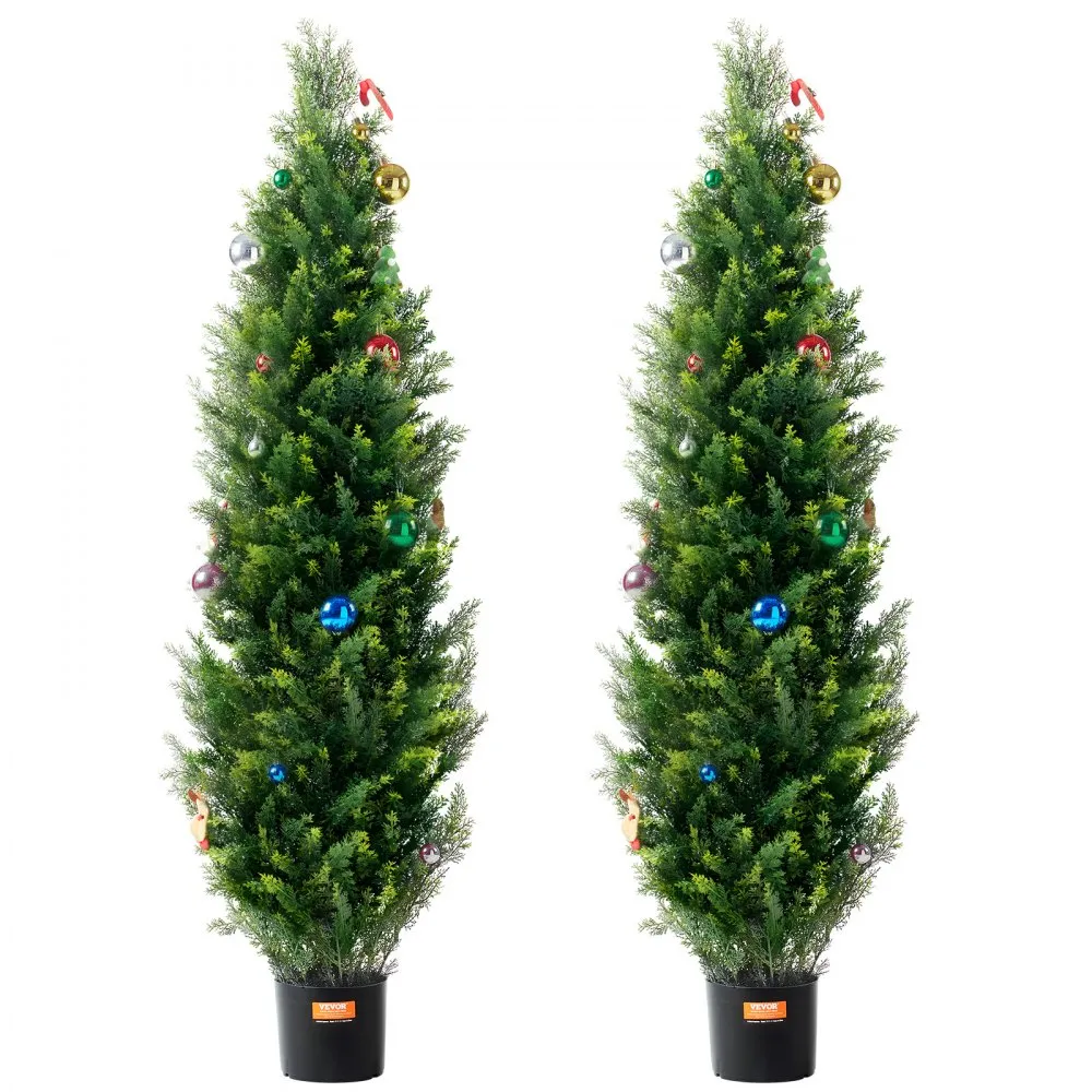 VEVOR Set van 2 kunstceder vormsnoei kunstplanten PE Cipres 152,4 cm