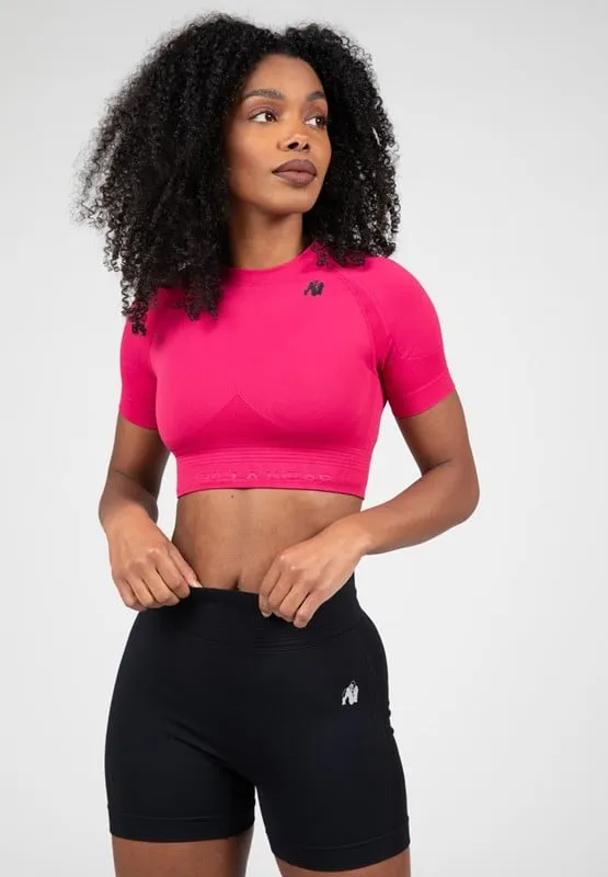 WHITNEY SEAMLESS CROP TOP  PINK  XS/S